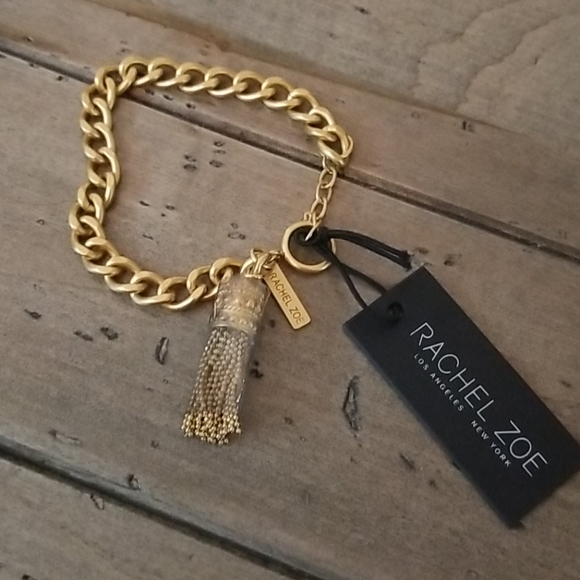 NWT Rachel Zoe Tassel Chain Link Bracelet